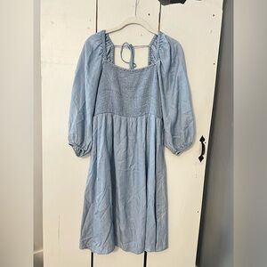 A Pea in the Pod Light Blue Smocked Mini Dress